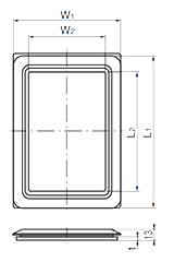 タキゲン C-164 窓枠(樹脂)の寸法図