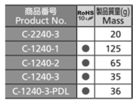 タキゲン C-1240 ステンレス オートロックパチン錠の寸法表