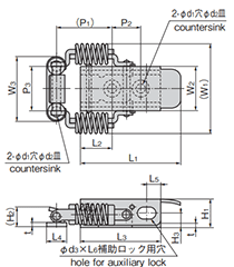 タキゲン C-1545 ステンレス キャッチクリップの寸法図