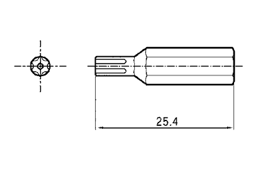 TRF 専用工具 TRX用ビット(ピン付)の寸法図