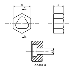 ステンレスA2 えぼしナット専用工具の寸法図