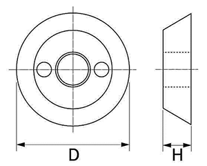 TRF ステンレス ツー・ホール ナットの寸法図