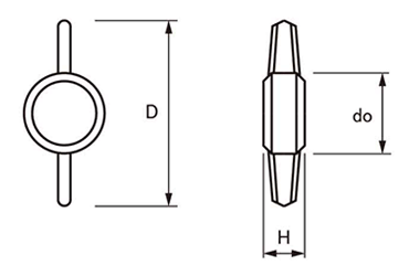 サムノブ(黒)(T型) 六角穴付ボルト圧入用キャップのみの寸法図