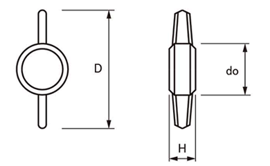 サムノブ(グレー)(T型) 六角穴付ボルト圧入用キャップのみの寸法図