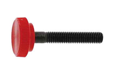 鋼 サムスクリュー(半ねじ)(赤色)(丸型ローレット付き)(M6-φ26)の商品写真