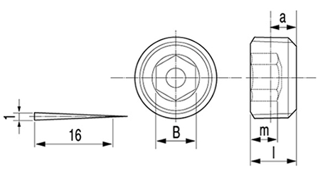 鋼 六角穴付テーパねじプラグ(浮き)(日星製)の寸法図