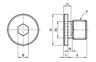鋼 GOSHOプラグ(GPF)(互省製)の寸法図