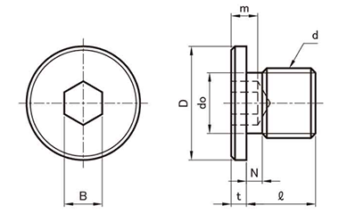 鋼 GOSHOプラグ(JOHS)(互省製)の寸法図