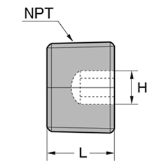 ステンレス SUS316L(A4) 六角穴付テーパ NPTねじプラグ(沈み)の寸法図