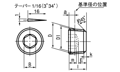 ステンレス SUS316L(A4) GOSHOプラグ(GJ)浮きタイプの寸法図