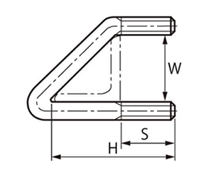 鉄 Vボルト (三角ボルト/Lアングル用)の寸法図