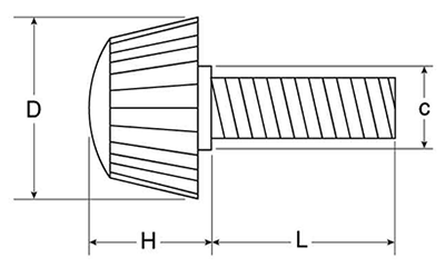 鉄 白ナイロン化粧ネジ(NO.L-2) ねじ部鉄の寸法図