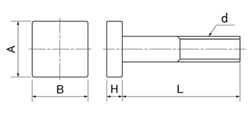 鋼 SCM435 プレスボルト 大角タイプ(熱処理品)(金型用)(ミリねじ)の寸法図