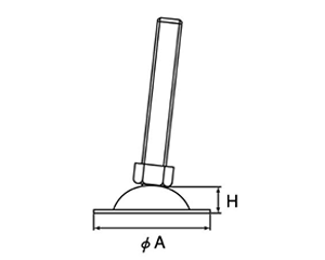 鉄 アジャストボルト 傾斜タイプ(最大15度) 標準タイプの寸法図