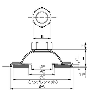 鉄 アジャストボルトDUNK (耐震用)SHの寸法図