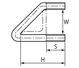 ステンレス Vボルト (三角ボルト/Lアングル用)の寸法図