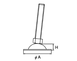 ステンレス アジャストボルト 傾斜タイプ(最大15度) 標準タイプの寸法図