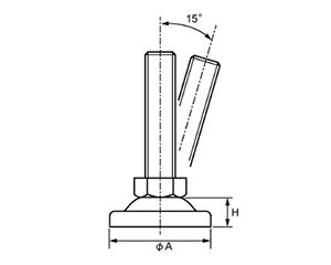 ステンレス アジャストボルト 傾斜タイプ(最大15度) 重荷重用タイプの寸法図