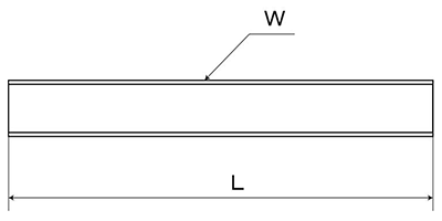 鉄 寸切 荒先(インチ・ウイット)(定尺以外の長さ品)(中海鋼業品)(*)の寸法図