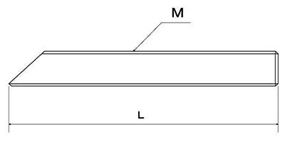 鉄 ケミカル寸切 (ケミカルアンカー用斜めカット品)(ミリネジ)(*)の寸法図