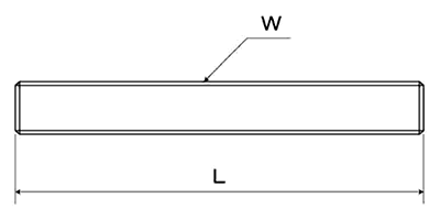 鉄 メーター寸 切 x 1m (UNCユニファイ並目ねじ)(*)の寸法図