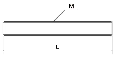 鉄 メーター寸切 (ミリネジ) (1.5m)(*)の寸法図