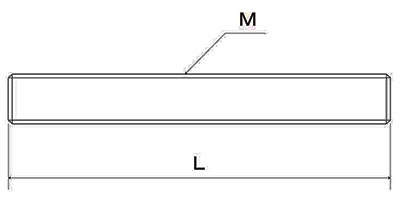 鉄 メーター寸切 (ミリネジ) (2m)(*)の寸法図