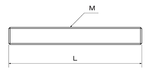 鉄 メーター寸切 (ミリネジ)(2.5m)(*)の寸法図