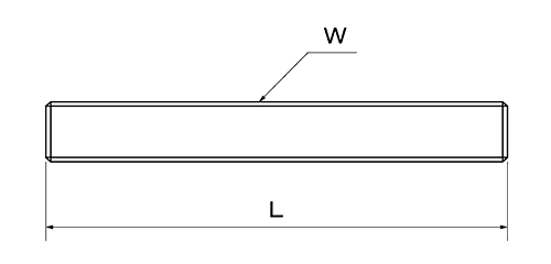 鉄 メーター寸切 (インチ・ウイット) (2.5m)(*)の寸法図