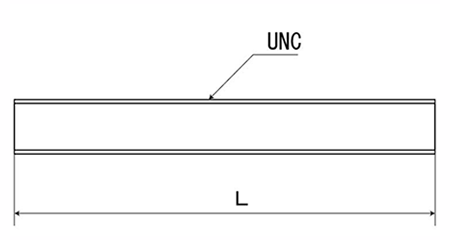 ステンレス 寸切(UNCユニファイ並目ねじ)(荒先)の寸法図