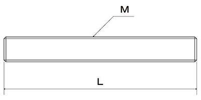 ステンレス メーター寸切(ミリネジ) (2m)(*)の寸法図
