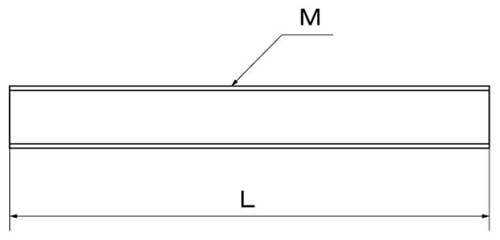 ステンレス 寸切 荒先(ミリネジ)(定尺以外の長さ品)(輸入品)の寸法図