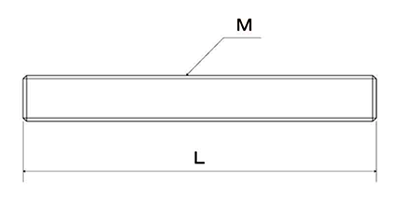 鋼 S45C(R) メーター寸切 (ミリネジ) (2m)(*)の寸法図