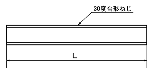 鋼 S45C 30度 台形ねじ(TR)(左ねじ) 1000L (*印サイズ追加送料の場合あり)