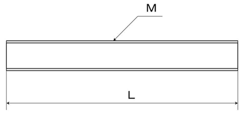 チタン 寸切 荒先(ミリネジ)(定尺以外の長さ品)の寸法図