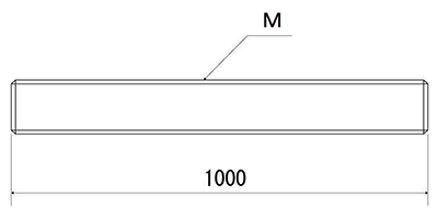 チタン メーター寸切(ミリネジ)の寸法図