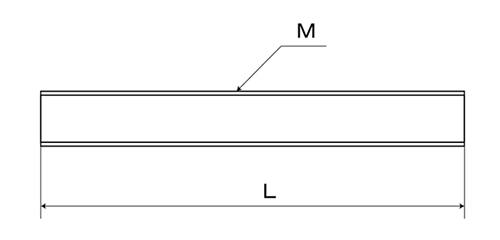 鋼 SCM435(H)(クロモリ) 寸切 荒先 (ミリネジ)(定尺以外の長さ品)の寸法図
