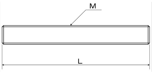 鋼 SCM435(H)(クロモリ) 寸切 平先(ミリネジ)(定尺以外の長さ品)の寸法図