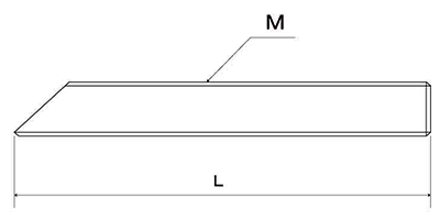ステンレス SUS316L(A4) ケミカル寸切 (ミリネジ)(ケミカルアンカー用斜めカット品)の寸法図