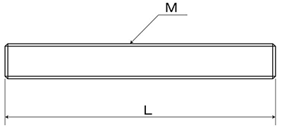 鋼 SNB7(H) 寸切 平先(ミリネジ)(定尺以外の長さ品)(*)の寸法図