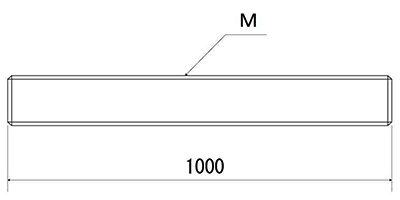 鋼 SNB7(H) メーター寸切(ミリネジ)(耐熱、高温用)(*)の寸法図
