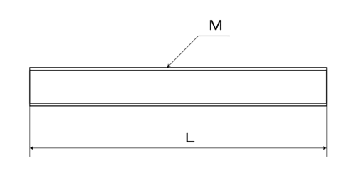 ステンレス SUS329J4L (高濃度塩化物用) 寸切 荒先(定尺以外の長さ品)の寸法図