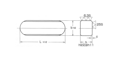 鋼 S45C 両丸キー (新JIS)(一般品)