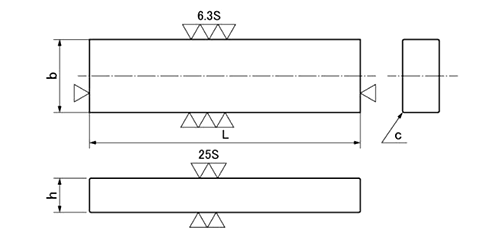 鋼 S45C・S50C 両角キー 1種 (旧JIS)(セイキ製作所)の寸法図