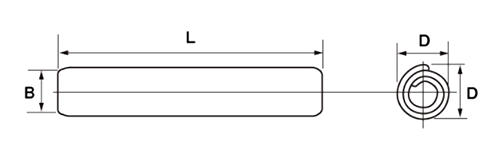 鉄 スパイロールピン (一般用)の寸法図