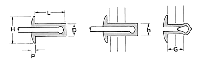 アルミ-ステン シールドタイプ(ブラインド)リベット AST■SLD (丸頭)(KRS製)の寸法図