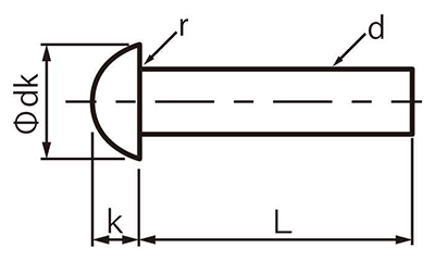 ステンレス 丸リベット (軸径x首下長)