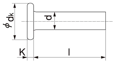 ステンレス SUS316L(A4) 薄平リベット (軸径x首下長)