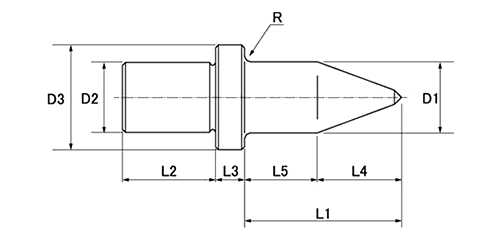 フロードリル ショートタイプ (バーリング加工)の寸法図