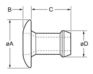アルミ ブリッブリベット K1801 (アブデル)の寸法図